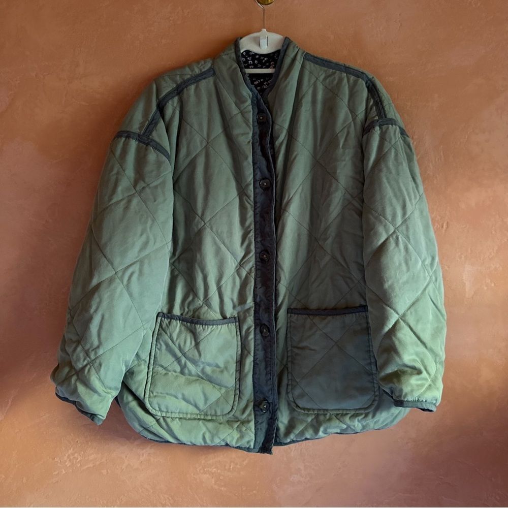 Blank NYC Reversible Quilted Floral Jacket Green Small - Picture 2 of 13